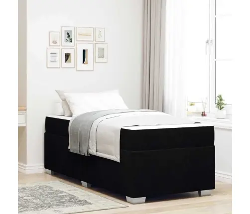 Gultas Rāmis Cits Melna 90 X 200 Cm Audums Vidaxl