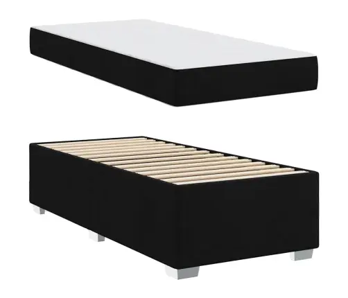 Voodi Raam Madratsiga Must 100 X 200 Cm Kangas