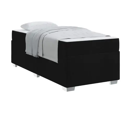 Voodi Raam Madratsiga Must 100 X 200 Cm Kangas