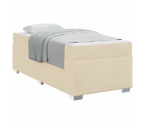 Gultas Rāmis Krēmkrāsa 100 X 200 Cm Audums Vidaxl