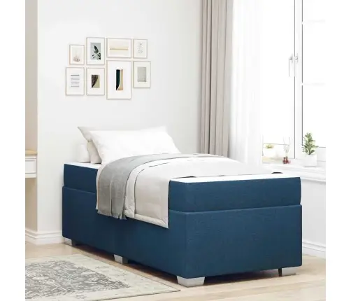 Gultas Rāmis Cits Zila 100 X 200 Cm Audums Vidaxl