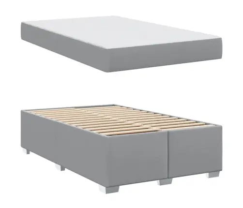 Gultas Rāmis Cits Gaiši Pelēka 120 X 190 Cm Audums Vidaxl