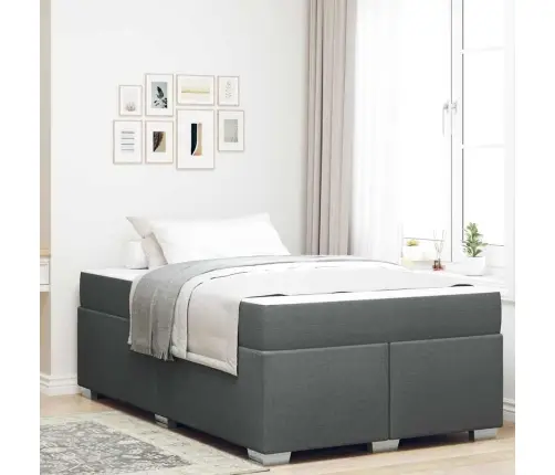 Gultas Rāmis Cits Tumši Pelēka 120 X 190 Cm Audums Vidaxl