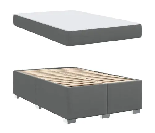 Gultas Rāmis Cits Tumši Pelēka 120 X 190 Cm Audums Vidaxl