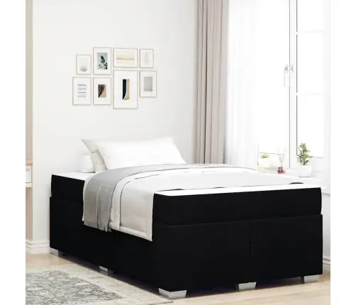 Gultas Rāmis Cits Melna 120 X 190 Cm Audums Vidaxl