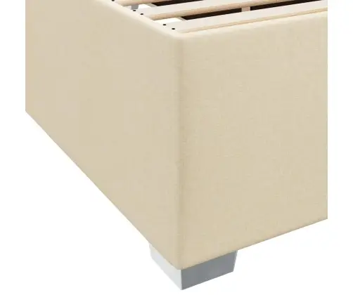 Gultas Rāmis Cits Krēmkrāsa 120 X 190 Cm Audums Vidaxl