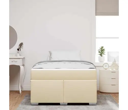 Gultas Rāmis Cits Krēmkrāsa 120 X 190 Cm Audums Vidaxl