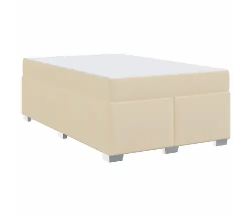 Gultas Rāmis Cits Krēmkrāsa 120 X 190 Cm Audums Vidaxl