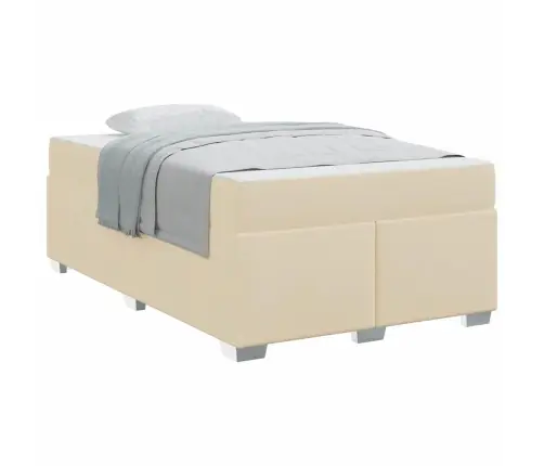 Gultas Rāmis Cits Krēmkrāsa 120 X 190 Cm Audums Vidaxl