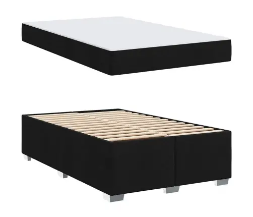Voodi Raam Madratsiga Must 120 X 200 Cm Kangas