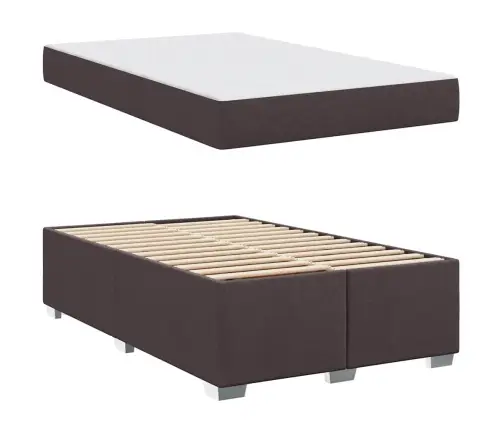 Gultas Rāmis Cits Tumši Brūna 120 X 200 Cm Audums Vidaxl