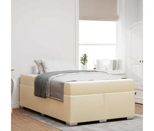 Gultas Rāmis Cits Krēmkrāsa 120 X 200 Cm Audums Vidaxl