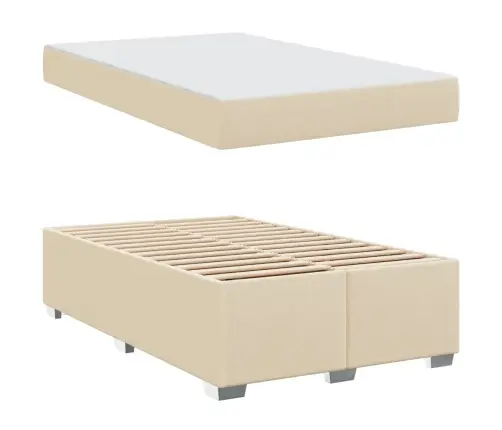 Gultas Rāmis Cits Krēmkrāsa 120 X 200 Cm Audums Vidaxl