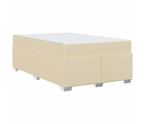 Gultas Rāmis Cits Krēmkrāsa 120 X 200 Cm Audums Vidaxl