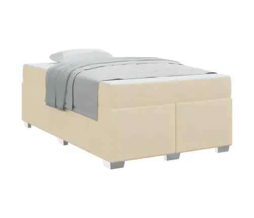 Gultas Rāmis Cits Krēmkrāsa 120 X 200 Cm Audums Vidaxl