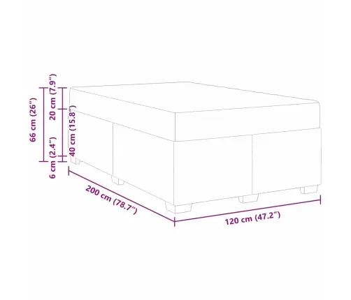 Gultas Rāmis Ar Matraci Zila 120 X 200 Cm Audums Vidaxl