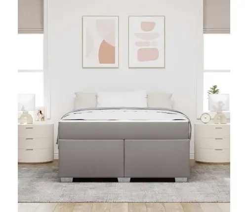 Gultas Rāmis Cits Pelēkbrūna 140 X 200 Cm Audums Vidaxl