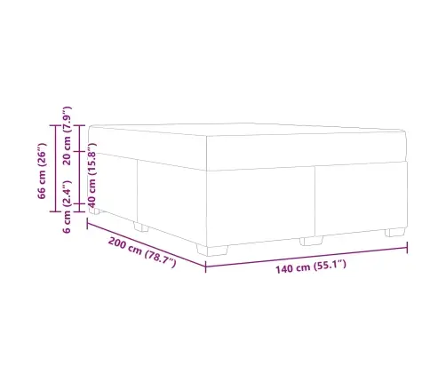 Gultas Rāmis Cits Pelēkbrūna 140 X 200 Cm Audums Vidaxl