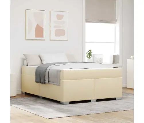 Voodi Raam Madratsiga Cream 140 X 200 Cm Kangas