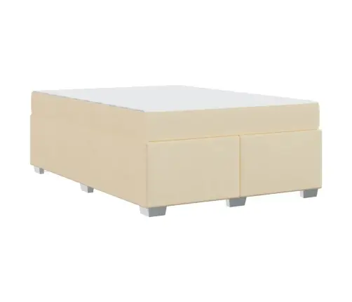 Voodi Raam Madratsiga Cream 140 X 200 Cm Kangas