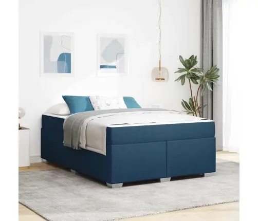 Gultas Rāmis Cits Zila 140 X 200 Cm Audums Vidaxl