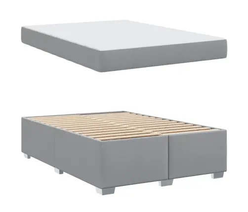 Voodi Raam Madratsiga Helehall 160 X 200 Cm Kangas