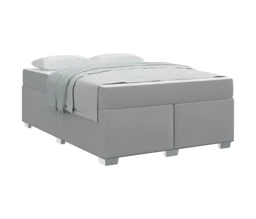 Voodi Raam Madratsiga Helehall 160 X 200 Cm Kangas