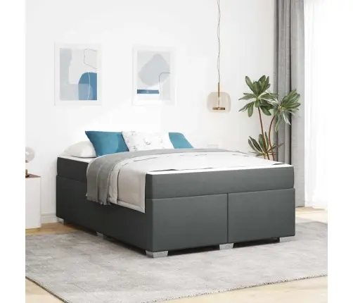 Gultas Rāmis Cits Tumši Pelēka 160 X 200 Cm Audums Vidaxl