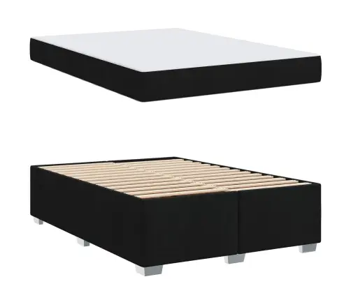 Voodi Raam Madratsiga Must 160 X 200 Cm Kangas