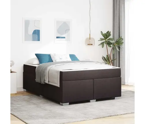 Voodi Raam Madratsiga Tume Pruun 160 X 200 Cm Kangas