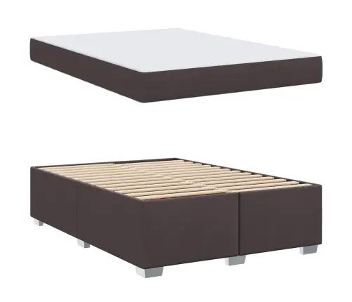 Lovos Rėmas Su Čiužiniu Tamsiai Rudas 160 X 200 Cm Audinys