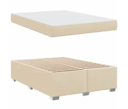 Gultas Rāmis Cits Krēmkrāsa 160 X 200 Cm Audums Vidaxl