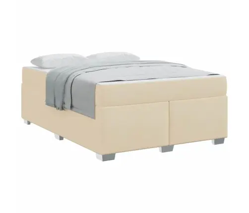 Gultas Rāmis Cits Krēmkrāsa 160 X 200 Cm Audums Vidaxl