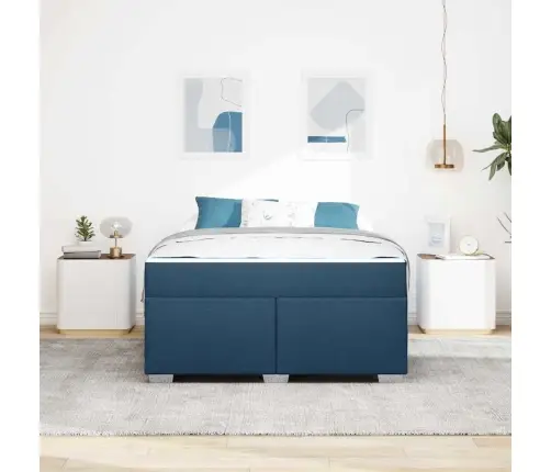 Voodi Raam Madratsiga Sinine 160 X 200 Cm Kangas