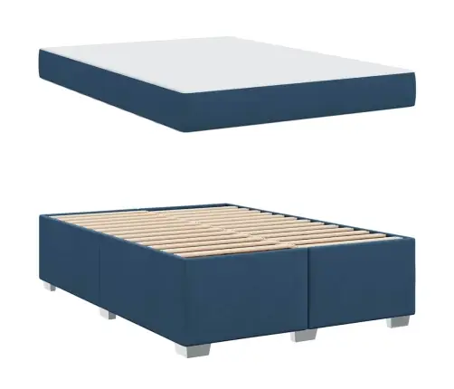 Voodi Raam Madratsiga Sinine 160 X 200 Cm Kangas