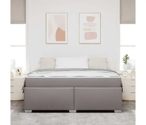 Gultas Rāmis Pelēkbrūna 180 X 200 Cm Audums Vidaxl