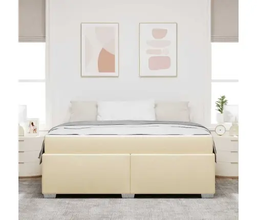 Lovos Rėmas Su Čiužiniu Kreminė 180 X 200 Cm Audinys