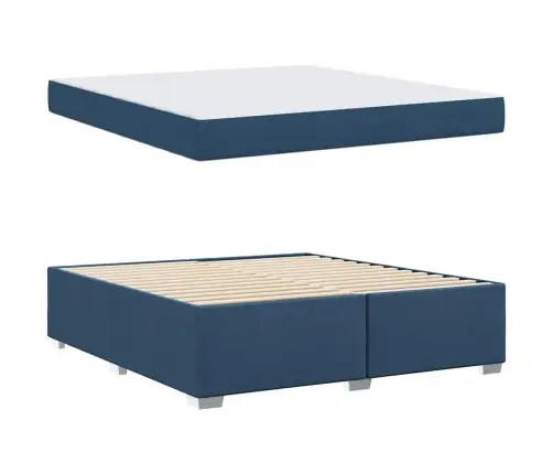 Gultas Rāmis Zila 180 X 200 Cm Audums Vidaxl