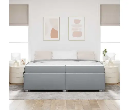 Gultas Rāmis Gaiši Pelēka 200 X 200 Cm Audums Vidaxl