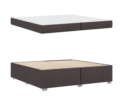 Gultas Rāmis Cits Tumši Brūna 200 X 200 Cm Audums Vidaxl