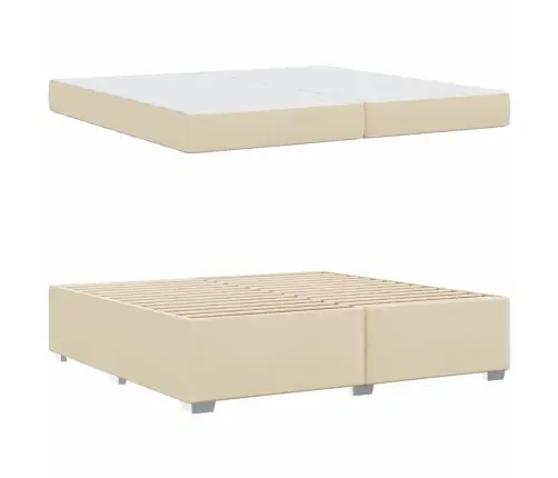 Lovos Rėmas Su Čiužiniu Kreminė 200 X 200 Cm Audinys