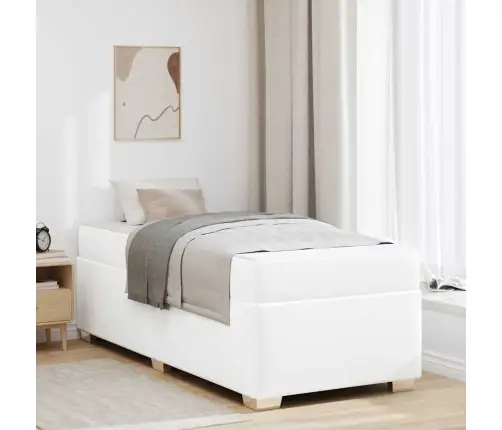 Voodi Raam Madratsiga Valge 90 X 190 Cm Kangas