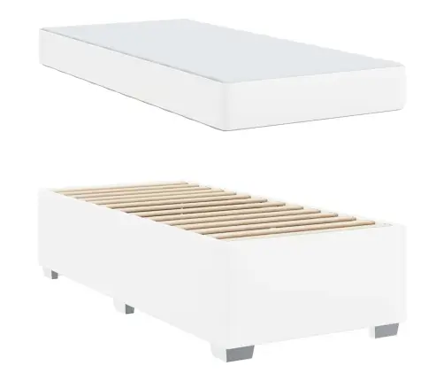 Voodi Raam Madratsiga Valge 90 X 190 Cm Kangas