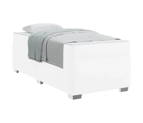 Voodi Raam Madratsiga Valge 90 X 190 Cm Kangas