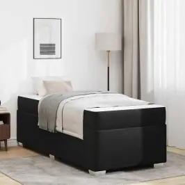 Gultas Rāmis Ar Matraci Melna 90 X 200 Cm Audums Vidaxl
