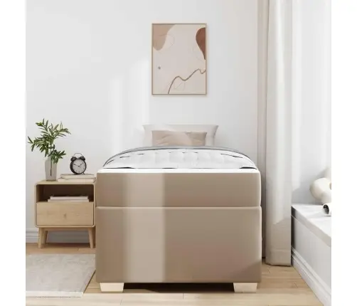 Gultas Rāmis Kapučīno 90 X 200 Cm Mākslīgā Āda Vidaxl