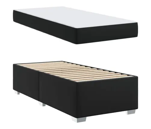 Voodi Raam Madratsiga Must 100 X 200 Cm Kangas