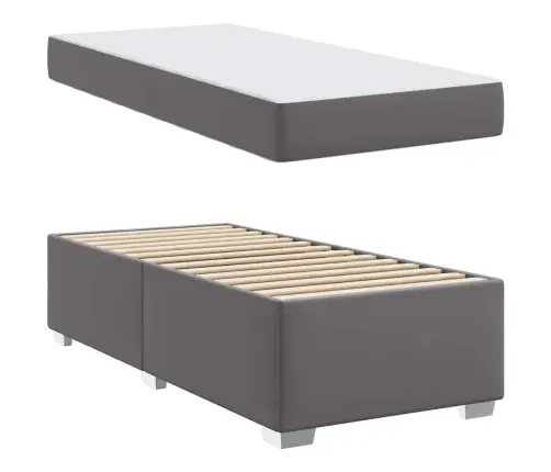 Gultas Rāmis Cits Pelēka 100 X 200 Cm Mākslīgā Āda Vidaxl