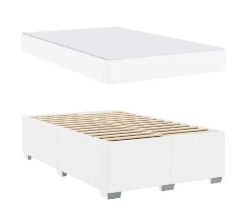 Gultas Rāmis Cits Balta 120 X 190 Cm Mākslīgā Āda Vidaxl