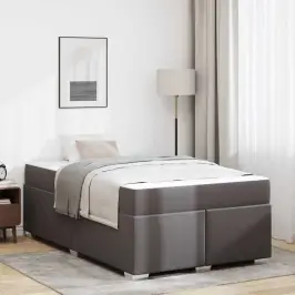 Gultas Rāmis Pelēka 120 X 190 Cm Mākslīgā Āda Vidaxl